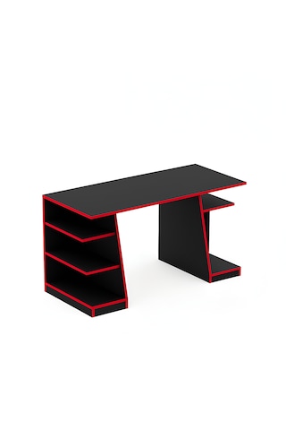Kronos Oyuncu Masası - Bilgisayar Masası - Gamer Masası - 59x136 Cm Afm181 Siyah - Kırmızı