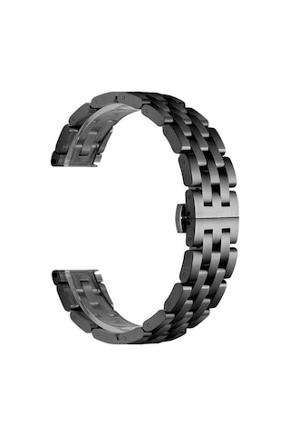 Galaxy Watch 46mm 22mm Uyumlu Krd-20 Metal Zore Kordon-siyah