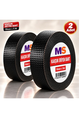 2 Adet Kauçuk Eriyen Bantı Siyah 19 Mm X 5 Metre Elektrikçi Kablo Boru Hortum İzolasyon Tamir Bandı