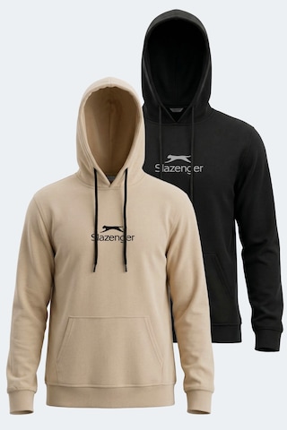 Slazenger Onca 2 Li Set Erkek Sweatshırt Siyah - Bej