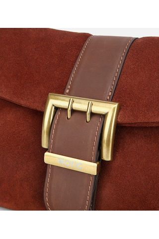 Hotiç Kadın Süet Deri Kahverengi Gold Toka Detaylı Portföy 03cah317230a440 03cah317230a440 Kahverengi
