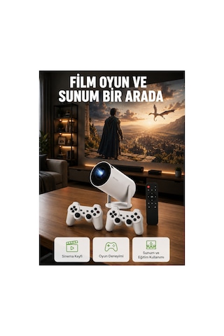 Astraltech 10.000 Oyun Destekli, Çift Kollu 4k Projeksiyon Hdmı, Usb, Aux, Ethernet Yok Yeni Nesil