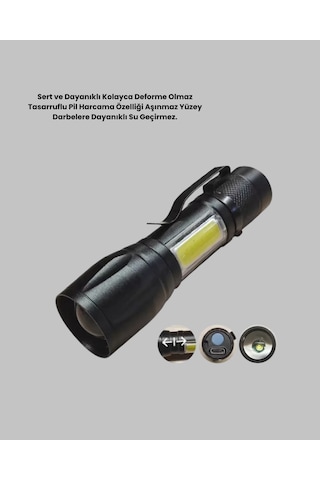 Profesyonel 4 Modlu Şarjlı El Feneri 1300 Mah Batarya Cree Led Teknolojisi Çok Renkli 58308433