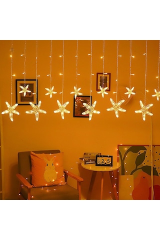 3 Metre Fişli Led Işık 10'lu Deniz Yıldızı Işık Zinciri Dekoratif Fişli Aydınlatma Ev Dekorasyonu Süsleme Salon Oda Merdiven Balkon İçin Yılbaşı Eğlence Doğum Günlerine Özel Aydınlatma