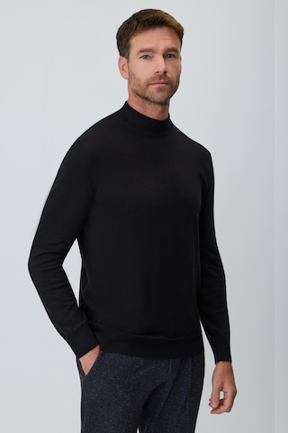 Morven Erkek Siyah Basic Yarım Balıkçı Yaka Dinamik Fit Triko 27kc017001001 Siyah