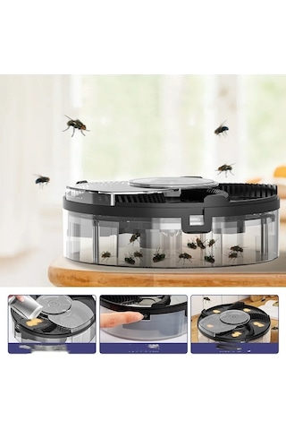 Ulzyvf Otomatik Dön. Yem Sinek Tuzağı, Siyah, Güvenli Model