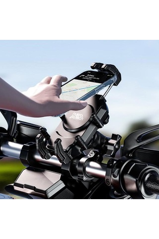 Nukrotech M26 Titreşim Modüllü Gidon Bağlantılı Telefon Tutucu Siyah