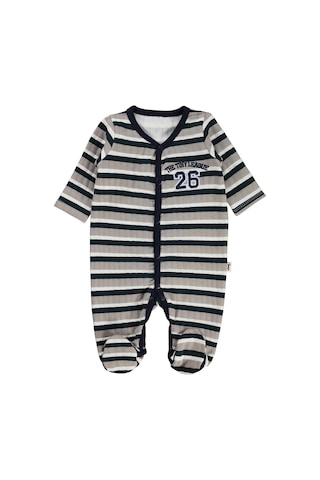 Civil Baby Kare Çizgi Empirme Patikli 1-9 Ay Tulum - Bej Açık Vizon