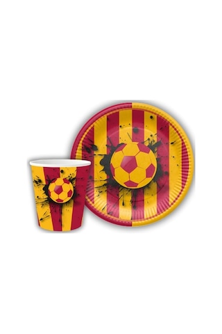 Sarı Kırmızı Taraftar Parti Seti 40 Kişilik Sarı Kırmızı Tarafta