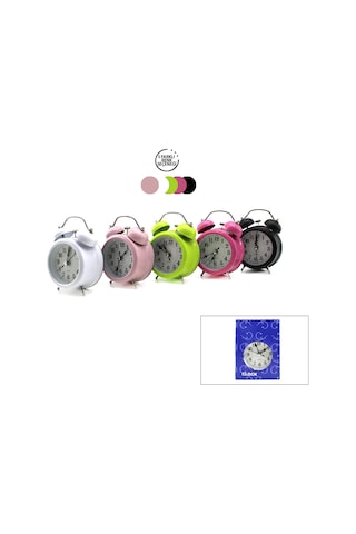 Twin Bell Bgc-9 Yuvarlak Masa Çalar Saat - Renkli Metal Kasa, Pilli Ve Işıklı, 8 Cm Diğer
