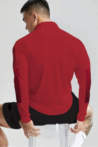 Ghassy Co. Erkek Running Hızlı Kuruma Nem Emici Teknik Performan Uzun Kollu T-shirt 001 Kırmızı