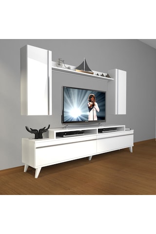Decoraktiv Ekoflex 7 Mdf Retro Tv Ünitesi Tv Sehpası Beyaz