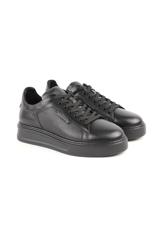 Libero L5770 Hakiki Deri Ultra Hafif Kalın Eva Taban Bağcıklı Erkek Sneaker Günlük Ayakkabı Siyah