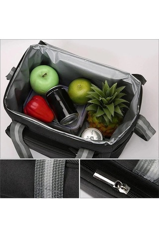 Pazly Taşınabilir Isı Yalıtımlı Öğle Yemeği Çantası - Sıcak/soğuk Koruma, Koyu Kırmızı Koyu Kırmızı