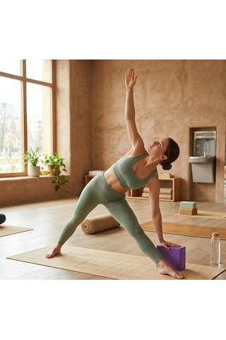 Premium Eva Köpük Yoga Bloğu - Destekleyici Pilates Bloğu, Esneklik Ve Denge Takozu - Pembe-yoga Takozu-evde Spor Aletleri-yoga Blok Ve Aksesuarları Mor