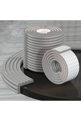 Hangfox Yetişkin Ve Çocuklar İçin Yüksek Yoğunluklu Nbr Köpük Kenar Koruyucu - 78.1 İnç Geniş, 3.1 İnç Genişlikli, Zımparasız Uygulama, Çarpma Ve Çatlama Riskini Azaltır Gri