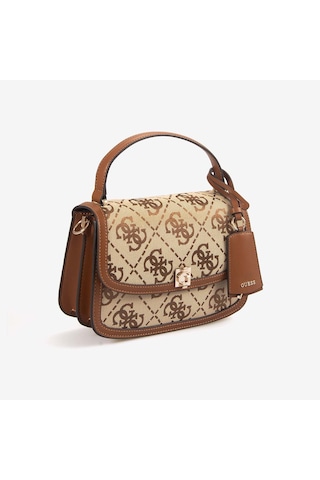 Guess Kadın Vegan Audrey Logo Postacı & Çapraz Çantası Hwjg9755210 Kahverengi