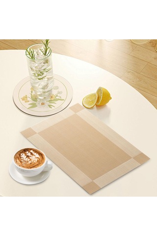 Suntek Mutfak Yemeği Otel Için Placemat Yıkanabilir Altın