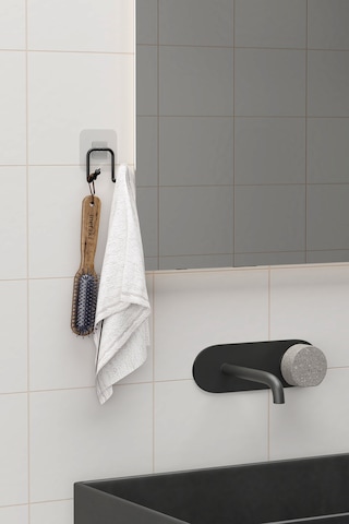 Zabata Yapışkanlı 2 Adet Çift Kancalı Banyo Mutfak Askısı Metal Askılık Duvar Askı Organizer Siyah