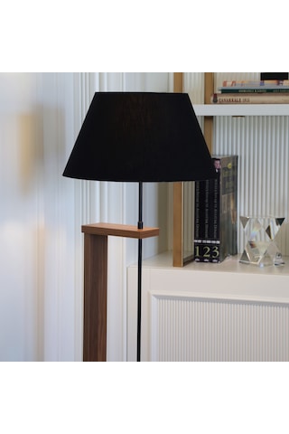 Homing Pi Ahşap Gövdeli Siyah Kumaş Başlıklı Lambader Ayd-3130