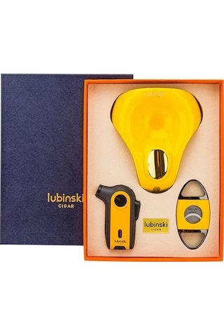 Lubinski Yeni Stil Üçlü Sarı-gold Puro Seti