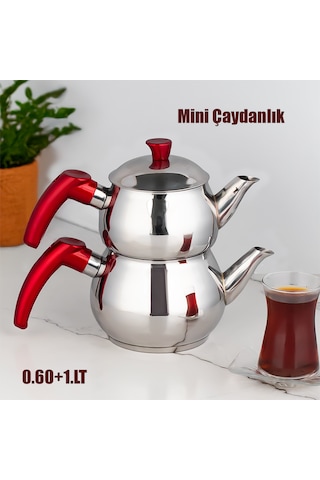 Porsima 2 Nolu Dayanıklı Mini Boy Paslanmaz Çelik Çaydanlık Takım