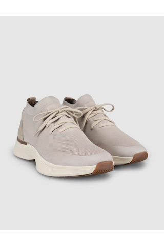Cabani Bej Triko & Hakiki Dana Deri Erkek Sneaker