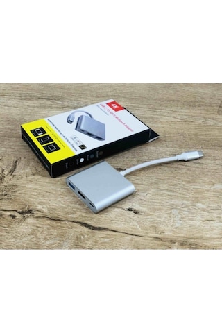 Kelepir Fırsatlar 3'in1 Type-c To Hdmi 4k Usb 3.0 Dönüştürücü Adaptör Matebook Samsung Uyumlu S8 S9 S10 Honor Dell Lg