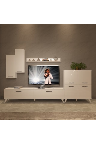Decoraktiv Eko 6 Slm Std Retro Tv Ünitesi Tv Sehpası Beyaz