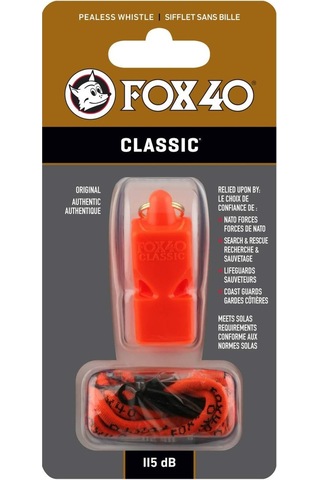 Fox 40 Classic Safety Düdük Turuncu - İpli 9903-0308 Çok Renkli