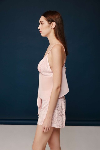 Bonnie&Clyde - Kadın Pudra Viskon Şort Takımı  30014 Pudra