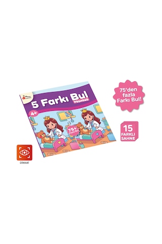 Playever 5 Farkı Bul - Prenses, Dikkat Ve Görsel Algı Etkinlik Kitabı