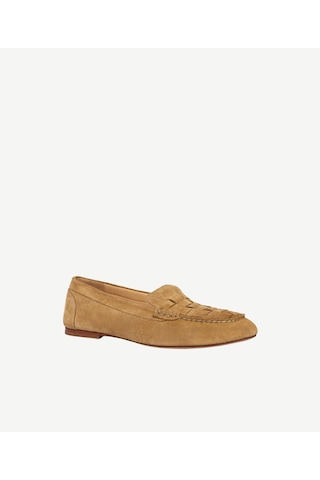 Yargıcı Örgü Detaylı Deri Loafer 26ykay4015x 008 Camel
