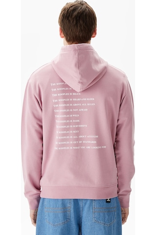 The Kooples Erkek Baskılı Kapüşonlu Pembe Sweatshirt
