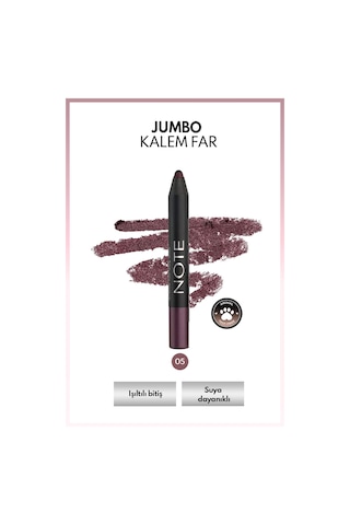 Note Cosmetique Jumbo Eyeshadow Pencil Waterproof Işıltılı Suya Dayanıklı Kalem Far 05 Purple - Mor