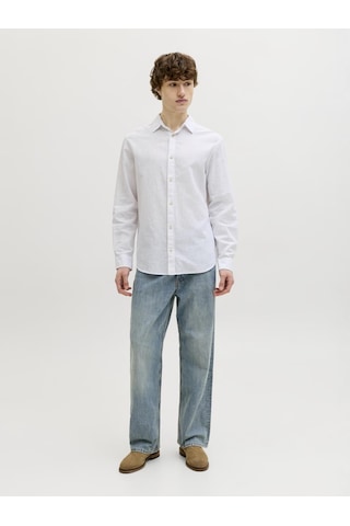 Jack & Jones Erkek Uzun Kollu Gömlek - Summer - 12289174 Beyaz
