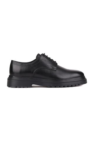 Shoetyle - Siyah Deri Bağcıklı Erkek Klasik Ayakkabı 250-2013-778-siyah Siyah