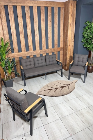 Kavacık 3+1+1+masa Bahçe Mobilyası, Balkon Çay Seti, Bahçe Koltuk Takımı Kahve