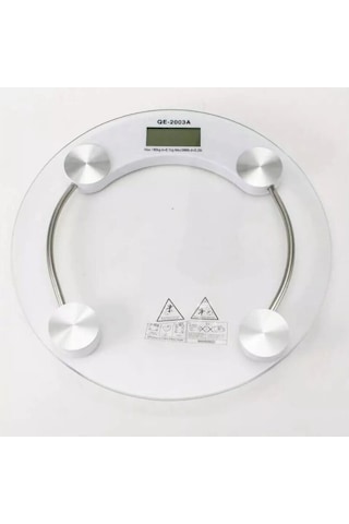Yuvarlak Şeffaf Dijital Cam Baskül Tartı - 180 Kg Taşıma Kapasitesi, Hassas Ölçüm, Şık Tasarım Terazi