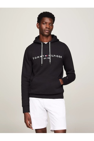 Tommy Hilfiger Erkek Core Tommy Logolu Sweatshirt - Siyah Siyah