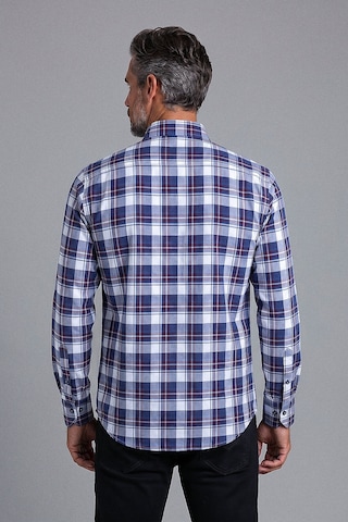Bisse Lacivert Regular Fit Pamuk Cepsiz Uzun Paşa Yaka Gömlek Gmeks252127 E39