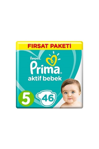 Prima Bebek Bezi Aktif Bebek 5 Numara Junior Fırsat Paketi 46 Adet