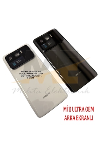 Xiaomi Mi 11 Ultra Arka Pil Batarya Kapağı Ekranlı Servis Siyah