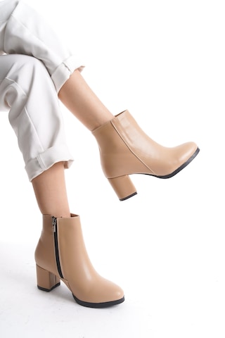 Kadın Liva Düz Topuklu Kısa Bot Nude Cilt