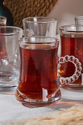 Perotti Pearl 6'lı Boncuklu Cam Çay Bardağı 180 Ml