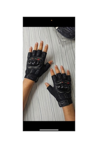 Arz Yasaya Uygun Motosiklet Eldiveni Korumalı Kaydırmaz Yazlık Siyah Unisex 815 Çok Renkli