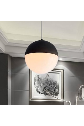Lambaderler, Avizeler İçin Uyarlanabilir 1 Metre Kablolu 25 Watt 3000k Sarı Ledli Ampul, Led Armatür Beyaz - Siyah