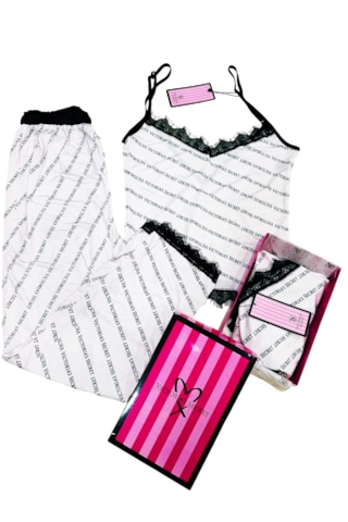 Victoria's Secret Bayan Pijama Takımı Ekru - Pembe