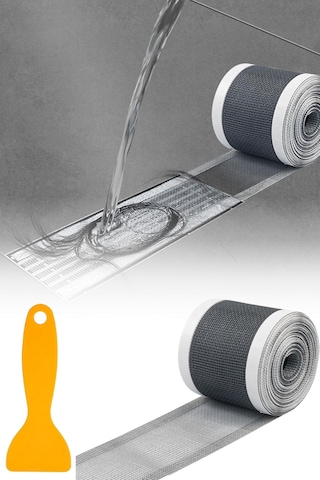 Mucit Home 10 Cm 4 Metre Çok Amaçlı Gider Süzgeci Sineklik Tamir Kiti Saç Kıl Tüy Tutucu Gri
