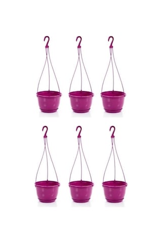 Omnipazar So-sm02 Safir Makrome Askılı Balkon Saksı 3.4 Lt Vişne 6 Adet